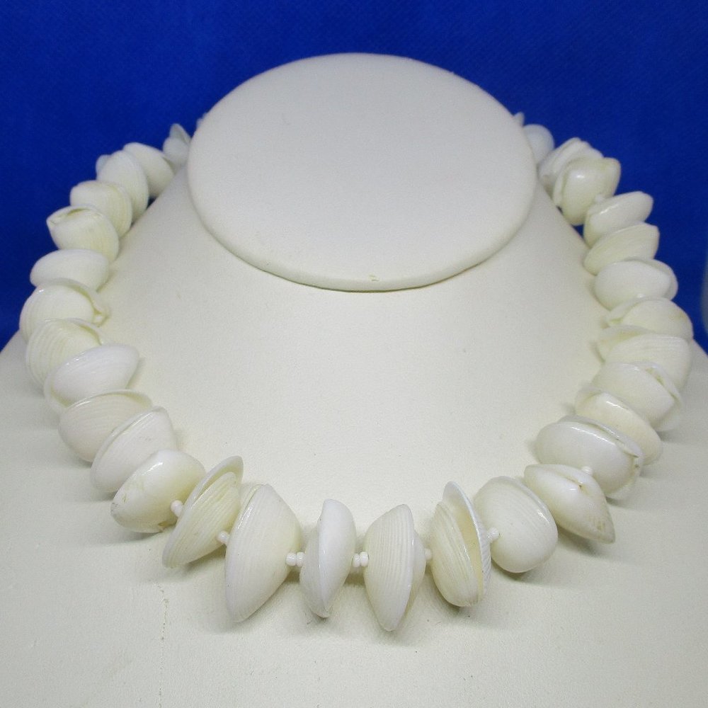 Seashell Necklace Seashell Choker Necklace Genuine Seashell & Glass Seed Beaded